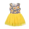 Citgeett Summer Kids Girls Sleeveless Dress Fashion Leopard Sunflower Mesh Stitching A-line Princess Dress Clothes Q0716