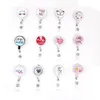 Newest Key Rings Nursing Epoxy Retractable Medical Glass Badge Holder Yoyo Pull Reel Doctors ID Name Card For Accessories