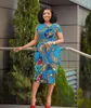 Afrika MIDI Kalem Elbiseleri Kadınlar Için İlkbahar Yaz Çiçek Baskı Dashiki Ofis Retro Elbise Ankara Toptan Giysileri 210525