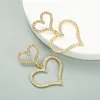 Personality Long Crystal Double Heart Earrings Contracted Women Drop Earrings Wedding Party Jewelry Wholesale