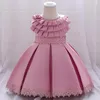 Nascido Batismo Batismo 1º - 5 Anos Aniversário Para Roupas de Bebé Princesa Sólida Vestidos Da Partido Da Noite