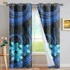 Curtain & Drapes HUGSIDEA Tribe Polynesian Plumeria Printing Full Shading Panels Home Window Curtains Blackout Thermal Insulated Grommet