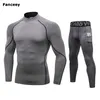 Fanceey Col Haut Hiver Sous-Vêtements Thermiques Hommes Caleçons Longs Hommes Rashgard Chemise + Pantalon Ensembles Chaud Compression Sous-Vêtements Thermo Hommes 211110