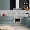 벽 스티커 회색 모자이크 벽돌 자기 접착제 타일 스티커 주방 Backsplash 욕실 방수 벽지 PVC 이동식 DIY 아트 데칼