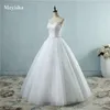 ZJ9069 2021 Yüksek Kaliteli Beyaz veya Fildişi Gelinlik Lace Up Geri Gelin Törenlerinde Kadın Vestidos De Novia Boyutu 2-26 W