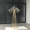 Antieke decoratie Candelabra Lange Wedding Achtergrond Gouden Muurkandelaar voor Wedding Stage