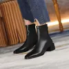 Botas de tornozelo Mulheres Sapatos Quadrado Toe Chunky Saltos Curtos Zíper Alto Salto Alto Stretch Senhoras Outono Inverno Bege 210517 Gai Gai Gai