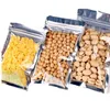 100 stks Veel aluminium folie Rechtsbare rits tas plastic voedsel opbergtassen geur proof pouch pakket