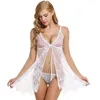 Dames Chemise De Nuit Femmes Sexy Pyjamas Dentelle Mince Ruban Évider Transparent Sans Manches Dos Nu Fleur Motif Taille Moyenne Couleur Unie Sling Col En V 7 Couleurs WMD