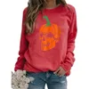 S-3XL Womens Holloween Pullover Hoodies Redondo Pescoço Pumpkin Ghost Impressão de Manga Longa Camisa Sweater Sweater Solto Sports Tops Casuais Tshirt Pano de Pares G89S5G1