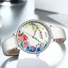 CURREN montre pour femmes montres en cuir étanche mode fleur Quartz montre-bracelet femme horloge Reloj Mujer charmes dames cadeau 210517