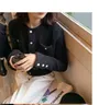 한국 패션 여성 캐주얼 스웨터 탑스 우아한 버튼 니트 카디건 화이트 점퍼 카디건 210430