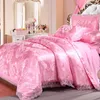 Jacquard stile europeo Jacquard Four-Punce Cover Duvet Set Lace Bed Bedline Biancheria da letto