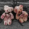 Брелок Панк Кровавый плюш Bear Beychain Хэллоуин пострадавших от травмированных животных кукла для сумки креативные моды прохладный автомобильный аксессуары