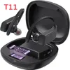 T11 Esportes Bluetooth Fones de ouvido 5.0 Display Digital Power Nível Estéreo 5 À Prova D 'Água Pendurado Ear Tipo Verdadeiro Headset229B199D