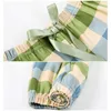 ATUENDO Summer Fashion Green Silk Piżamy Zestawy dla Kobiet 100% Bawełna PJS Satin Soft Sleepwear Atoff Home Kawaii Lounge Nightwear 210622