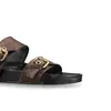 2024 Designer Sandalen Dames Slipper Mannen Glijden aan het waterkant Bruine lederen Sandaal Dames Hoge hakken Hakken Mens schoenen 36-42 met oranje doos en stofzak #LWS-01-66