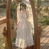 Summer Lace Sweet Elegant Dress Women Evening Party Dress Korean Kawaii Short Sleeve Dress Female Square Collar 210521