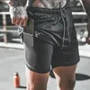 Varış Yaz Doubledeck Erkek Fitness Vücut Geliştirme Nefes Alabilir Hızlı Kurutma Kısa Erkekler Günlük Joggers Şort 210322