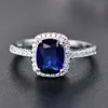 Onerain Classic 100％925 Sterling Silver 7 9mm Gemstone Birtstone Wedding Engagement Women Ring Jewelry Whole Size 5-11 X072839