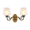 American Loft Copper Living Room Wall Lamp Vintage Frosted White Glass Shade Bedroom Bedsides Green Ceramic Corridor Stair Case Wall Sconces