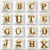 Pc goud alfabet kussen cover home decoratief polyester perzik fluwelen bank stoel kussens kussens kussensomslagen deksels 45x45 cm kussen/decoratief