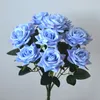 12 cabeças artificiais flores rosas buquê rosas de seda para casa nupcial festa de casamento festival decoração de decoração e rosa gga4357