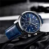 Benyar Men's Watchs Luxury Top Brand Quartz Chronograph Watch Sports Fashion Automatic Date Leather Men Clock Relogio Masculino 210728