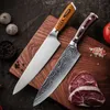 Utensile da cucina Mannaia per carne Coltello da chef forgiato Coltelli giapponesi al laser damasco in acciaio inossidabile 5CR15