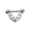 1 pc Titanium Barbell Barbell Piercing incrustado Zircon Anéis de mamalhez de mama para mulheres sexy corpo perfurando jóias