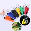 Draagbare Multicolor Auto Veiligheid Hamer Lente Type Escape Window Breaker Punch Seat Belt Cutter Sleutelhanger Auto Accessoires