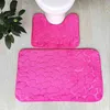 2pcs / set 3D Cobblestone Badrumsmatta Toalettmattor Högklassig Badrum Mats Toalettlock Skyddsskydd Anti Slip Flannel Pads 211109