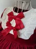 2021 hiver bébé fille robes rouges nouvel an enfants fête princesse épais chaud robe enfant en bas âge filles à manches longues velours robe de noël G1218