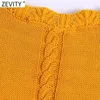 Zevity Women Floral Broderi Crochet Kort Stickning Tröja Lade Ärmlös Casual Slim Sommar Vest Crop Pullovers Tops SW850 210603