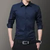 ピンクスリムフィット長袖メンズドレスシャツSpring Plus Size 8xlシャツ男性フォーマルビジネスカジュアル結婚式のシェミジー210522