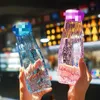 Garrafa de vidro colorido garrafa de água de viagem caneca esporte águas garrafas acampar caminhada chaleira bebida copo diamante presente