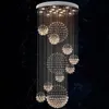 Candelabros Artículo moderno Luces de villa grandes El Chandelier Crystal Staircase Light