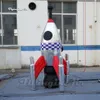 Customized Advertising Inflatable Rocket Model 3m Height Silver Air Blown Missile Balloon For Aerospace Museum And Parade Decoration