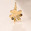 Shine Gold Metal Plated Lucky Four-Leaf Clover Pendant Charm Bead For European Pandora Jewelry Charm Bracelets