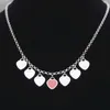 2024 Couple Necklace Women Seven Heart Stainless Steel Blue Green Pink Red Pendant Gifts for Woman Accessories Wholesale Best quality