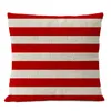 İskandinav geometrik kırmızı şerit yastık kapağı ev dekoratif atış keten kasa kanepe yastık/dekoratif kapaklar