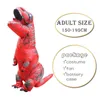 Vuxen Barn Röd T-Rex Uppblåsbara Kostym för Halloween Mascot Fantasy Dino Cosplay Kostymer Barn Blås upp Purim Party Dress Q0910