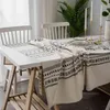 Tabela de algodão pano tampa de poeira tablecloth bohemian listras design para sala de estar decoração de casa 210626