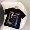 Baby Designer Clothes T-Shirts Girls Boys Short-Sleeved Top Big Kids Versatile Letter dragon snake bird flower pattern Summer Children Simple Style