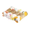 Happyflute 4Pieces / set muslin filtar 120 * 120cm unisex baby swaddle warp bomull filt 210823