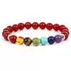 7 Chakra Reiki Guérison Perlé Brins Bracelets Pierre Perlé Stretch Bracelet Réglable Tressé Bracelets pour Femmes Hommes Yoga Bijoux