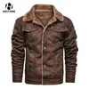 Höst Vinterluftskraft Pilot Läderjacka Män Tjock Varm Militär Bomber Tactical Pu Jackor Mens Coat Brand Clothing 211110