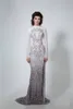 Gorgeous Mermaid Evening Dresses Tassel Beads Sequins Lace Long Sleeves Prom Pageant Gown Robe De Mariée Sweep Train Customize Formal Party Gowns