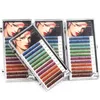 Rainbow Color False Wimper Extensions C / D Curl 10-15mm Synthetische vezel handgemaakte wimpers 1 lade Individuele wimpers make-up tool