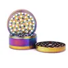 Rainbow 50mm 4 Layers Layer Herb Grinders Smoking Accessories Metal Tobacco Pattern Colorful Grinder Cigarette Crusher Hand Muller